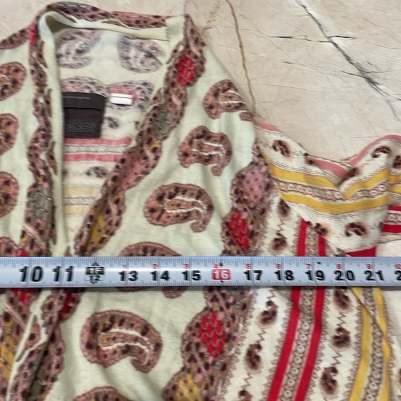 Guinevere Anthropologie cotton cashmere mix boho fringed cardigan duster - Picture 8 of 9